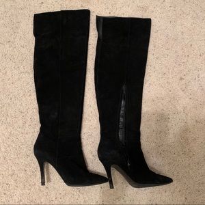 Aldo black suede stiletto over the knee boots